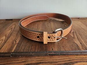 Tex Tan Stitched Genuine Cowhide Brown Belt Size 46 Made In USA